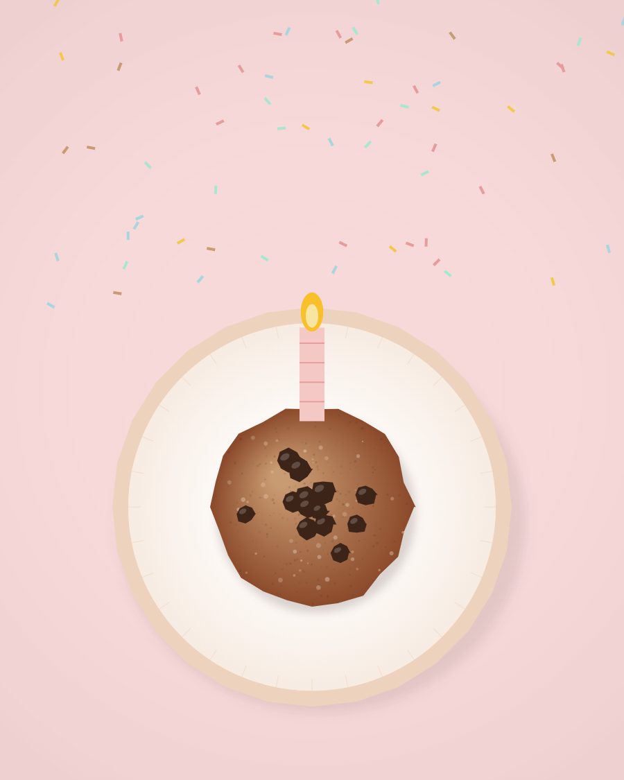 Birthday cookies with candle